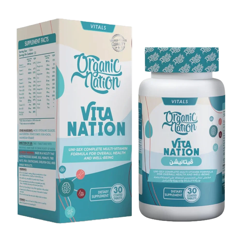Organic Nation, VitaNation, 30 Coated Tablets, 30 Servings